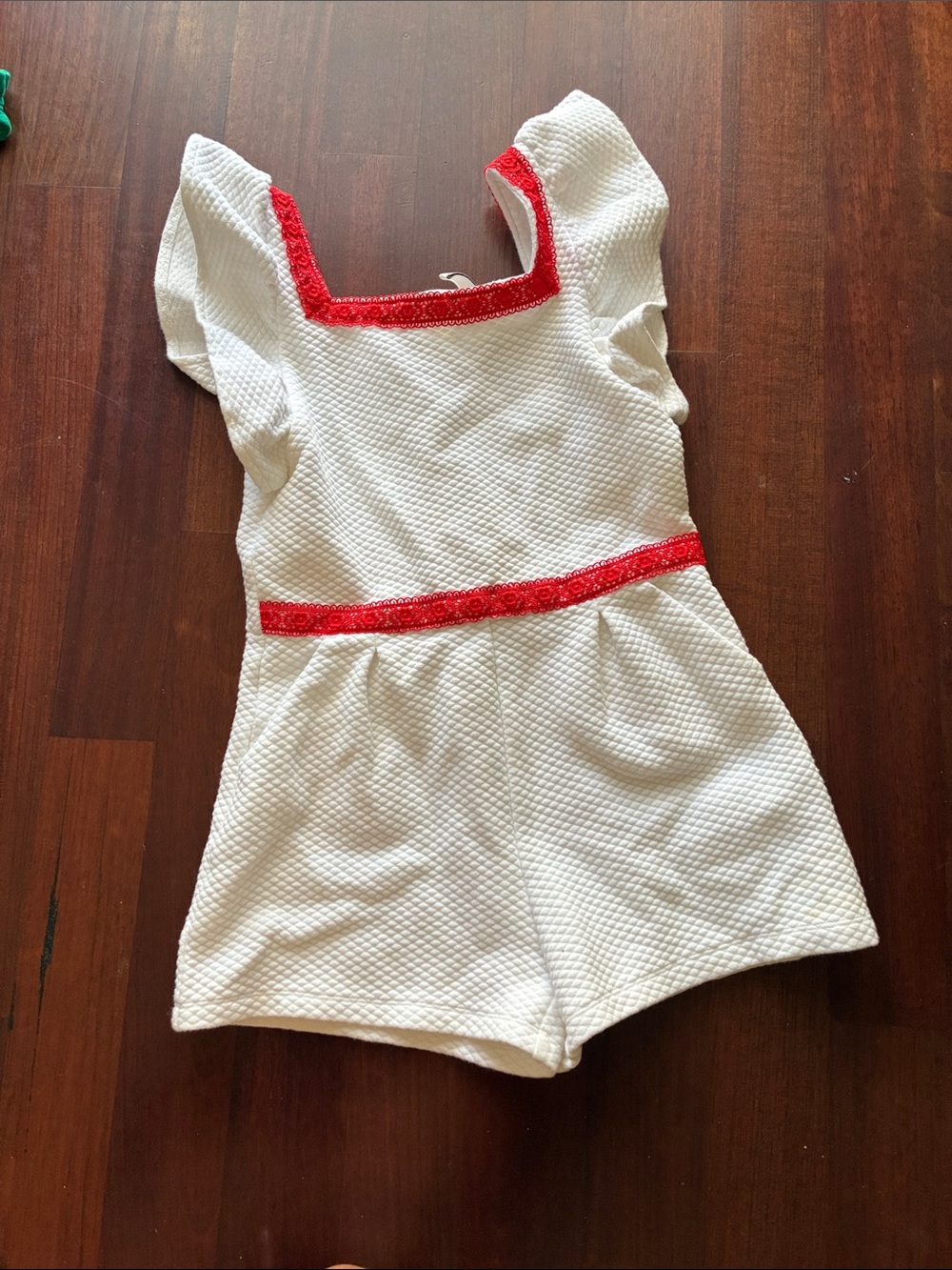 Janie and Jack White and Red Girls' Romper